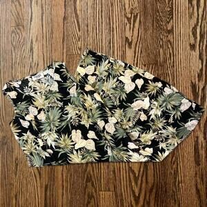 Black and green floral dress